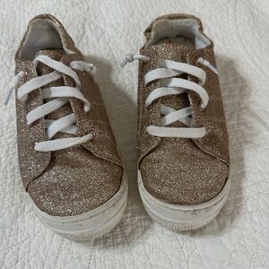 Sparkly Gold Kids Sneakers